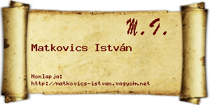 Matkovics István névjegykártya