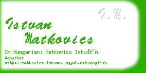 istvan matkovics business card